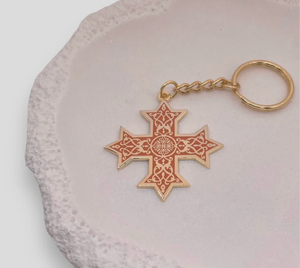 Enamel Coptic Cross Keychain - Mahzuzah — Draw Near Designs